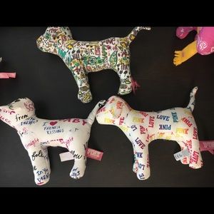 💗🐕 3 Victoria’s Secret Pink Plush Dogs 🐕💗